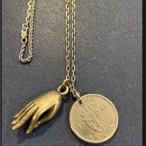 Ax & Apple Foxen Hand Coin Artisan Pendant
